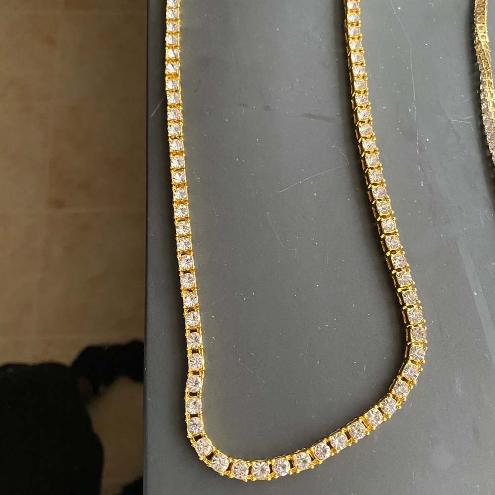 18k gold lab diamonds necklace